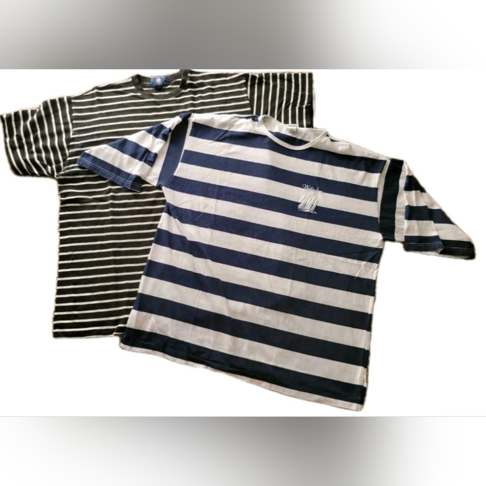 Navy Cutter Holland America Navy & White Nautical T-Shirt Lot Of 2 Size XXL